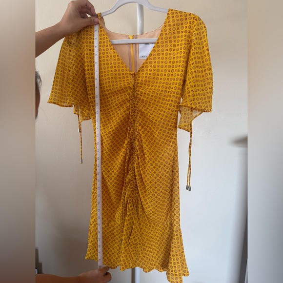 C/MEO Collective Yellow Patterned Mini Dress - XXS fits XS Ruffle Summer - Picture 7 of 9